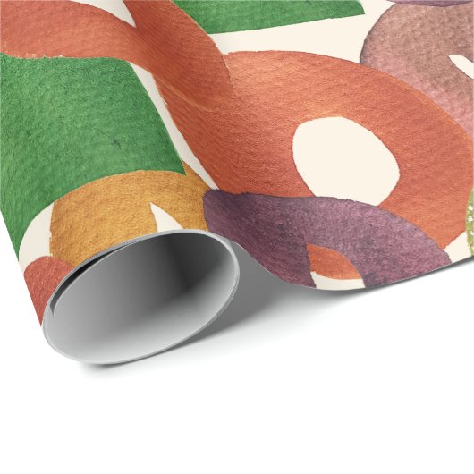 Modern Artistic Autumn Colorful Pattern Cadeaupapier (Rol Hoek)