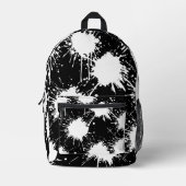  Modern Artistic Backpack – White & Black Bedrukte Rugzak (Voorkant)