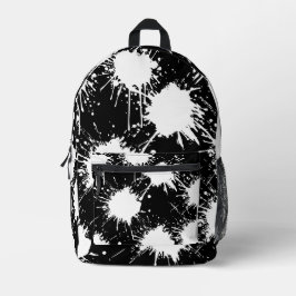  Modern Artistic Backpack – White & Black Bedrukte Rugzak