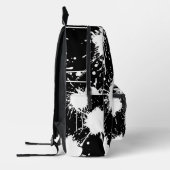 Modern Artistic Backpack – White & Black Bedrukte Rugzak (Links)