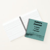 Modern Artistic Blauwgroen Mountain and Zee Fun Wo Notitieboek (Binnen)