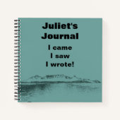 Modern Artistic Blauwgroen Mountain and Zee Fun Wo Notitieboek (Voorkant)