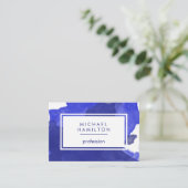 MODERN ARTISTIC BLUE WATERVERF SPLASH VISITEKAARTJE (Staand voorkant)