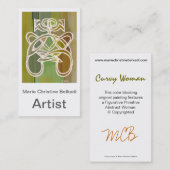 Modern Artistic Business Groen Abstract Visitekaartje (Voorkant / Achterkant)