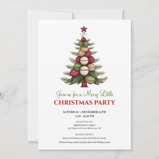 Modern artistic Christmas tree holiday celebration Kaart (Voorkant)