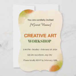 Modern Artistic Event Card | Creative Art Workshop Kaart