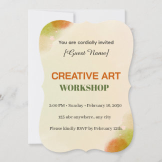 Modern Artistic Event Card | Creative Art Workshop Kaart