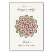 Modern Artistic Motif Mandala Wedding Place Card Kaart (Voorkant)