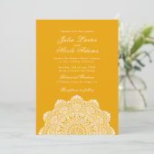 Modern Artistic Motif Style Mandala Wedding Kaart (Staand voorkant)