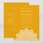 Modern Artistic Motif Style Mandala Wedding Kaart (Voorkant / Achterkant)