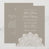 Modern Artistic Motif Style Mandala Wedding Kaart (Voorkant / Achterkant)