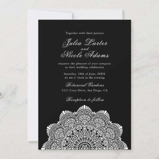 Modern Artistic Motif Style Mandala Wedding Kaart (Voorkant)