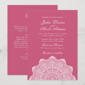 Modern Artistic Motif Style Mandala Wedding Kaart (Voorkant / Achterkant)
