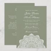 Modern Artistic Motif Style Mandala Wedding Kaart (Voorkant / Achterkant)