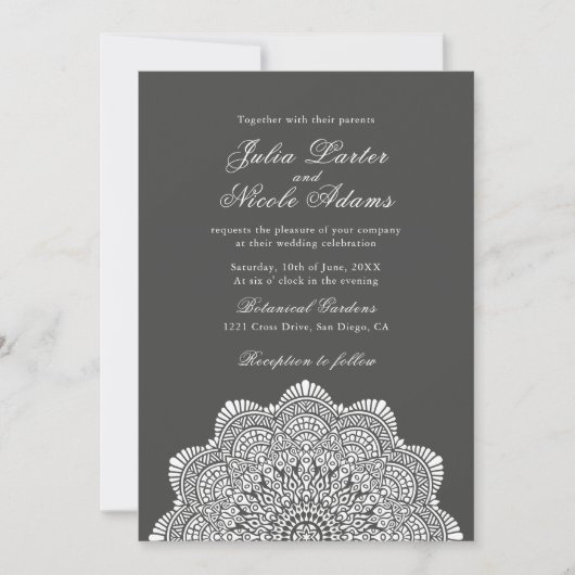 Modern Artistic Motif Style Mandala Wedding Kaart (Voorkant)