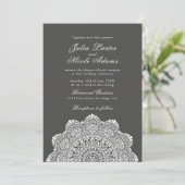 Modern Artistic Motif Style Mandala Wedding Kaart (Staand voorkant)