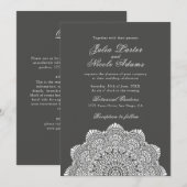 Modern Artistic Motif Style Mandala Wedding Kaart (Voorkant / Achterkant)