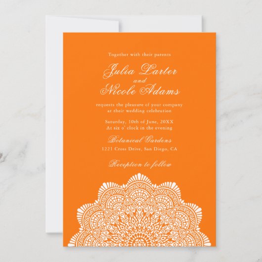 Modern Artistic Motif Style Mandala Wedding Kaart (Voorkant)