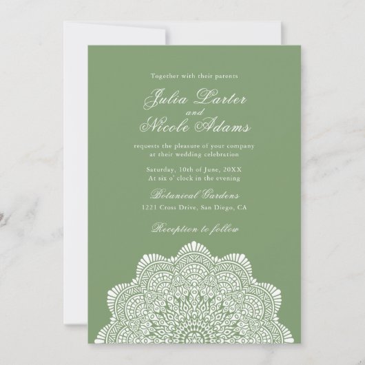 Modern Artistic Motif Style Mandala Wedding Kaart (Voorkant)