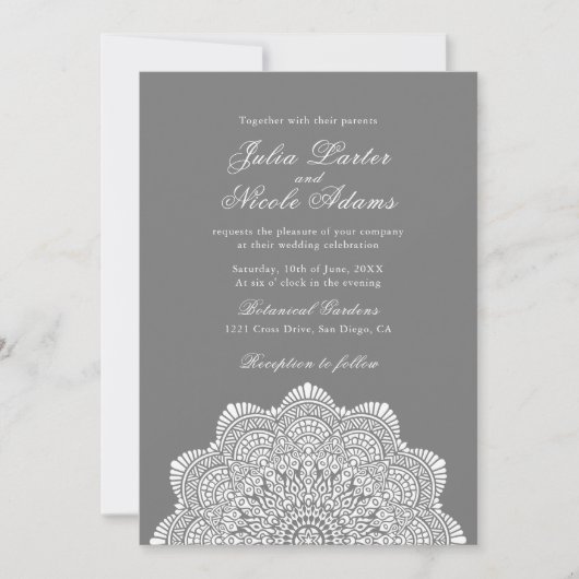 Modern Artistic Motif Style Mandala Wedding Kaart (Voorkant)