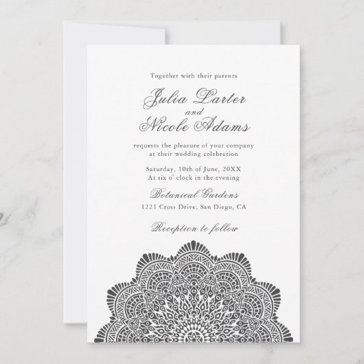 Modern Artistic Motif Style Mandala Wedding Kaart (Voorkant)