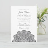 Modern Artistic Motif Style Mandala Wedding Kaart (Staand voorkant)