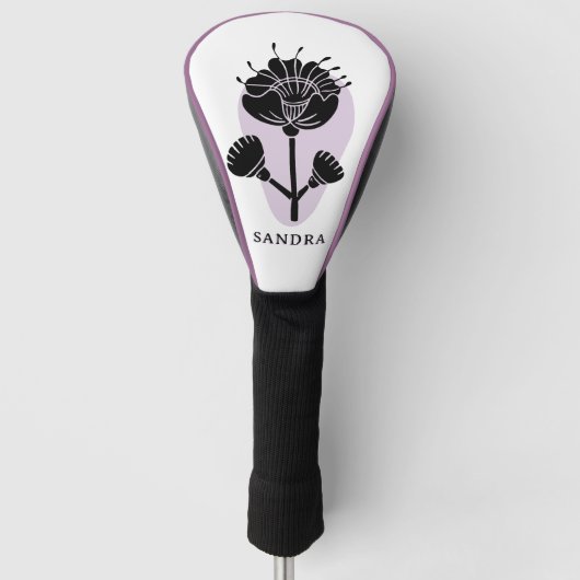 Modern Artistic Personalized Floral Golfheadcover (Voorkant)