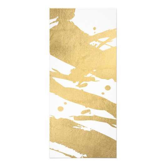 Modern artistiek Abstract Faux Gold Brushstrokes r Reclamekaart (Achterkant)