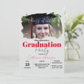 Modern artistiek fotoportret afstudeerfeest kaart (Staand voorkant)