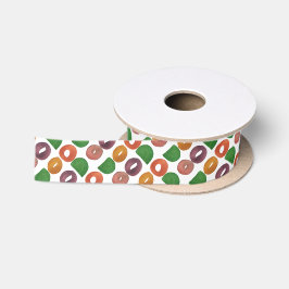 Modern Artistiek Herfst Kleurrijk Patroon Satijnen Lint