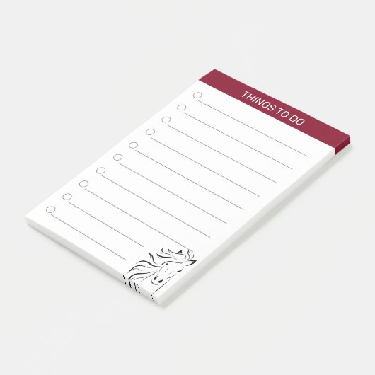 Modern artistiek paard in Bourgogne & wit Post-it® Notes (Schuin)