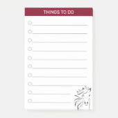 Modern artistiek paard in Bourgogne & wit Post-it® Notes (Voorkant)