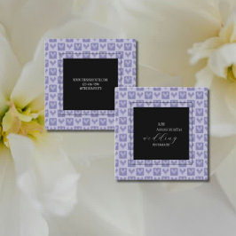 Modern Artistiek Paarse en Zwarte Hart Patroon Vierkante Visitekaartje