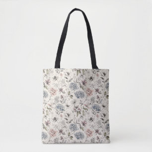 Modern Artistiek Schetsboek Bloemen Tote Bag