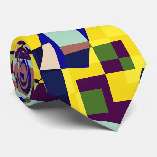 Modern artistiek terrazzo stijl patroon stropdas (Opgerold)