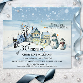Modern artistiek volwassen winter verjaardagsfeest kaart