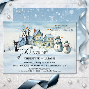 Modern artistiek volwassen winter verjaardagsfeest kaart