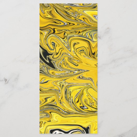 Modern Artistiek Zwart Goud Abstract Paint Wedding Menu (Achterkant)