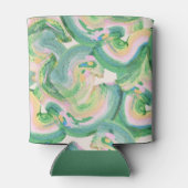 Modern Artsy Abstract Groene Waterverf Wedding Blikjeskoeler (Achterkant)