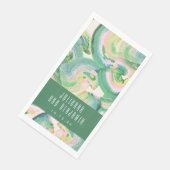 Modern Artsy Abstract Groene Waterverf Wedding Servet (Hoek)