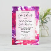 Modern Artsy Abstract Neon Roze Paarse Tie Dye Kaart (Staand voorkant)