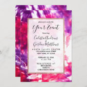 Modern Artsy Abstract Neon Roze Paarse Tie Dye Kaart (Voorkant / Achterkant)