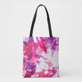 Modern Artsy Abstract Neon Roze Paarse Tie Dye Tote Bag (Voorkant)