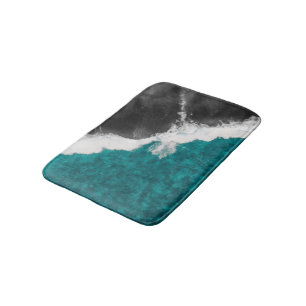 Modern Artsy Blauwgroen Blue Black Ocean Beach Wav Badmat