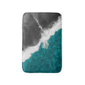 Modern Artsy Blauwgroen Blue Black Ocean Beach Wav Badmat (Voorkant Verticaal)