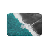 Modern Artsy Blauwgroen Blue Black Ocean Beach Wav Badmat (Voorkant)