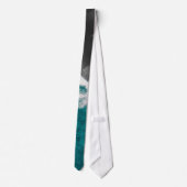 Modern Artsy Blauwgroen Blue Black Ocean Beach Wav Stropdas (Achterkant)
