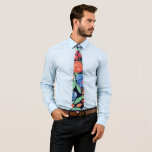 Modern Artsy Coral Blue Floral Waterverf Patroon Stropdas<br><div class="desc">Deze artistieke en moderne gedrukte tekst is perfect voor de trendy en modieuze vrouw. Het is voorzien van handbeschilderd koraal sinaasappel, koraalroze, rood, klassiek blauw, en groene groene bloemen en bladeren boven op een eenvoudige donkerblauw marineschoolachtergrond. Het is een modern, landelijk, , uniek en origineel ontwerp. Stijlvol met dit handbeschilderde...</div>