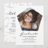 Modern Artsy Cut-out Graduation Party nodigt uit Kaart (Voorkant / Achterkant)