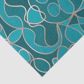 Modern Artsy Ocean Blue Roos Gold Geometrisch Tissuepapier (Detail)